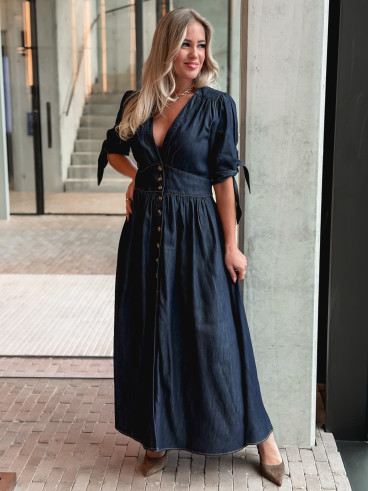 Robe longue Elyssia - Bleu foncé