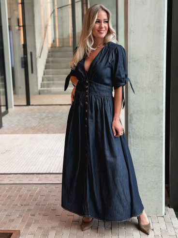 Robe longue Elyssia - Bleu foncé