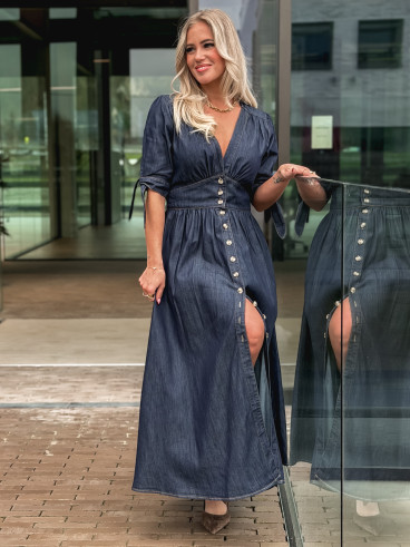 Robe longue Elyssia - Bleu foncé