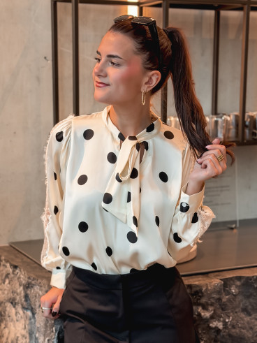 Blouse à pois Brenda - Ecru