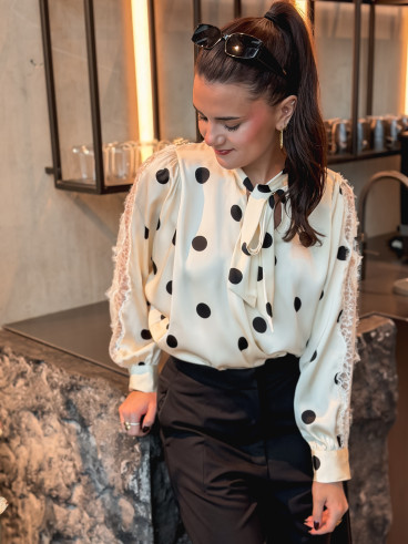 Blouse à pois Brenda - Ecru