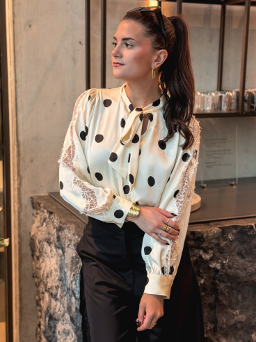 Blouse à pois Brenda - Ecru