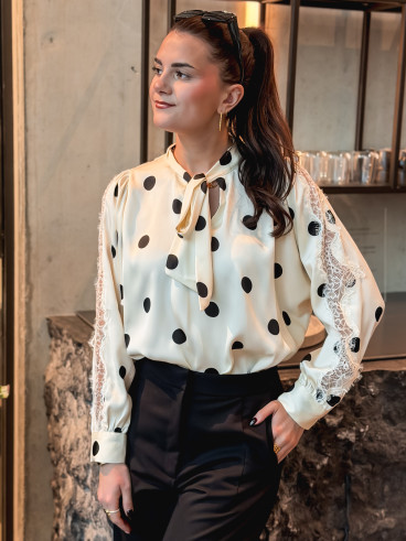 Blouse à pois Brenda - Ecru