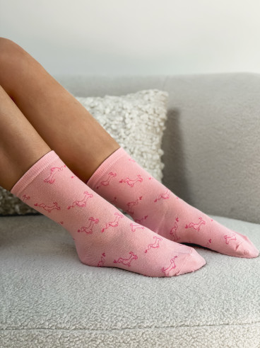 Chaussettes à motifs Teckel - Rose Chaussettes à motifs Teckel - Rose