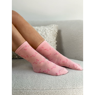 Chaussettes à motifs Teckel - Rose