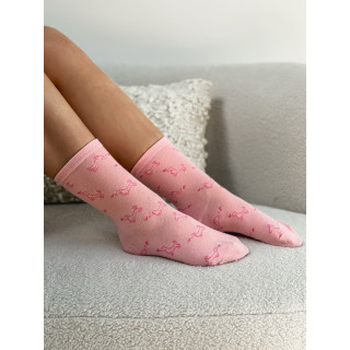 Chaussettes à motifs Teckel - Rose