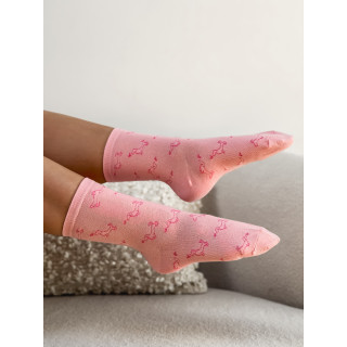 Chaussettes à motifs Teckel - Rose