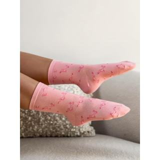 Chaussettes à motifs Teckel - Rose