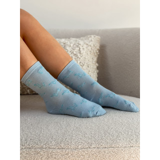 Chaussettes à motifs Teckel - Bleu ciel