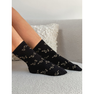Chaussettes à motifs Teckel - Noir