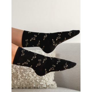 Chaussettes à motifs Teckel - Noir