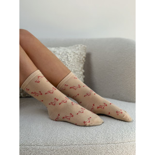 Chaussettes à motifs Teckel - Beige