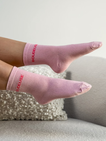 Chaussettes "Boudeuse" - Rose clair