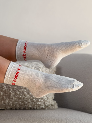Chaussettes "Rosé addict" - Blanc
