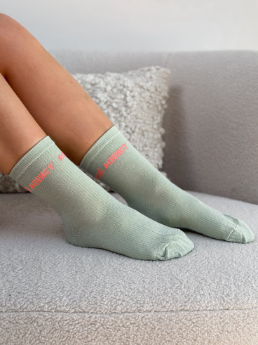 Chaussettes "Rosé addict" - Vert menthe