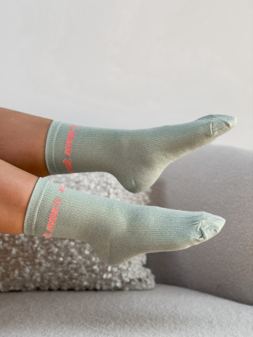 Chaussettes "Rosé addict" - Vert menthe