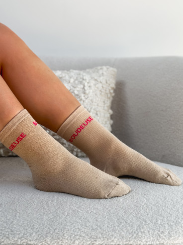 Chaussettes "Boudeuse" - Beige