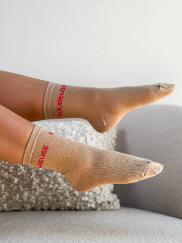 Chaussettes "Boudeuse" - Beige Chaussettes "Boudeuse" - Beige