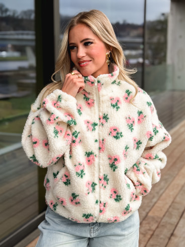 Gilet teddy Bella - Ecru