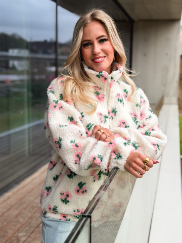 Gilet teddy Bella - Ecru