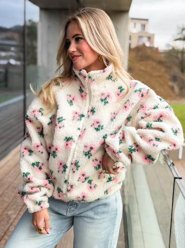 Gilet teddy Bella - Ecru