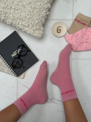 Chaussettes "Boudeuse" - Rose bonbon