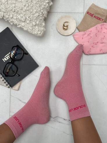 Chaussettes "Boudeuse" - Rose bonbon