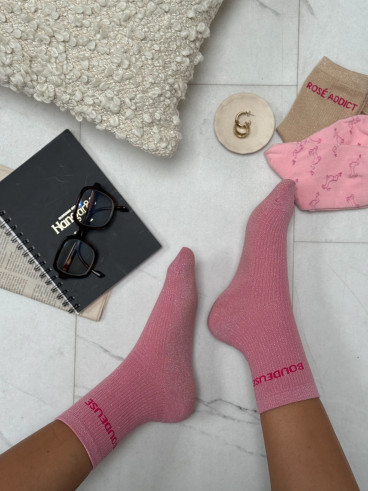 Chaussettes "Boudeuse" - Rose bonbon