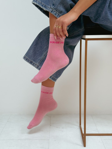 Chaussettes "Boudeuse" - Rose bonbon