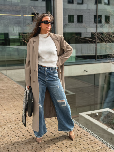 Long blazer oversize Mélodie Mélodie - Taupe Long blazer oversize Mélodie Mélodie - Taupe