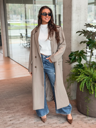 Long blazer oversize Mélodie Mélodie - Taupe Long blazer oversize Mélodie Mélodie - Taupe