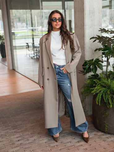 Long blazer oversize Mélodie Mélodie - Taupe Long blazer oversize Mélodie Mélodie - Taupe