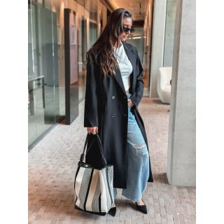 Long blazer oversize Mélodie - Noir