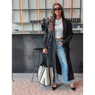 Long blazer oversize Mélodie - Noir