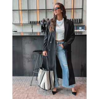 Long blazer oversize Mélodie - Noir