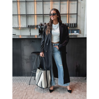 Long blazer oversize Mélodie - Noir