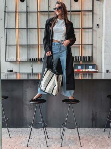 Long blazer oversize Mélodie - Noir