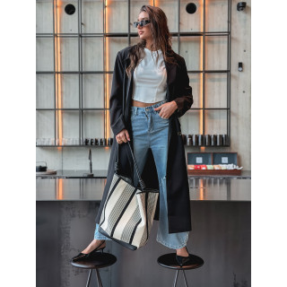 Long blazer oversize Mélodie - Noir