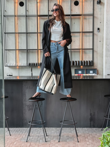 Long blazer oversize Mélodie - Noir