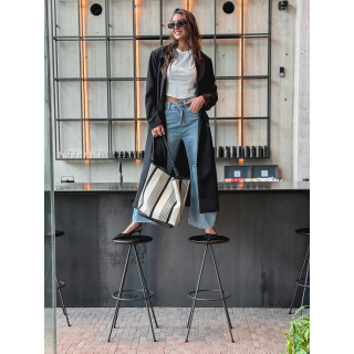 Long blazer oversize Mélodie - Noir