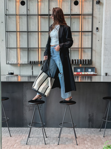 Long blazer oversize Mélodie - Noir