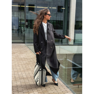 Long blazer oversize Mélodie - Noir