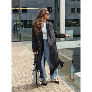 Long blazer oversize Mélodie - Noir