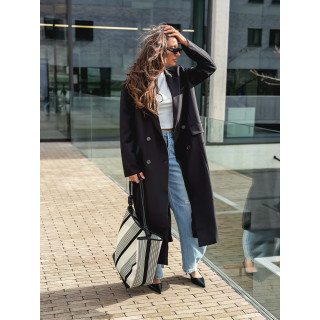 Long blazer oversize Mélodie - Noir