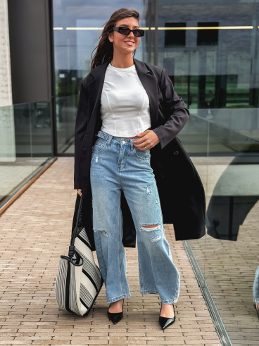 Long blazer oversize Mélodie - Noir