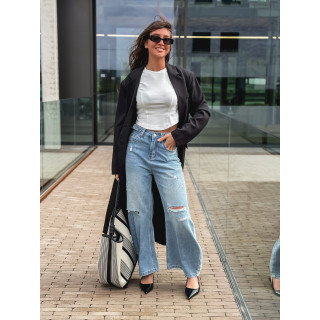 Long blazer oversize Mélodie - Noir