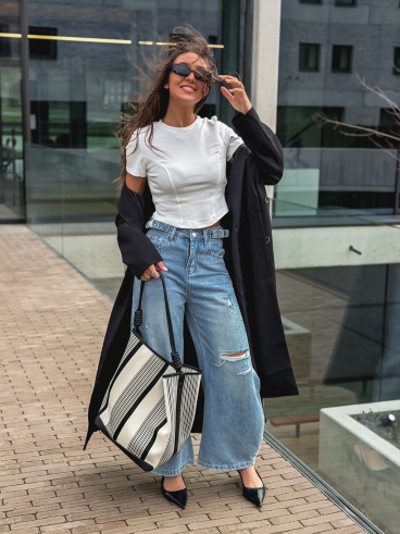 Long blazer oversize Mélodie - Noir