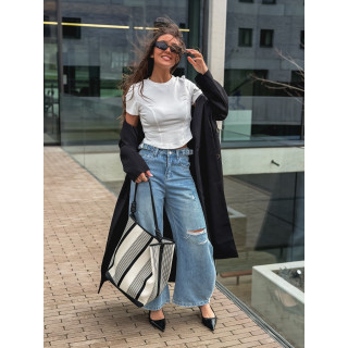 Long blazer oversize Mélodie - Noir