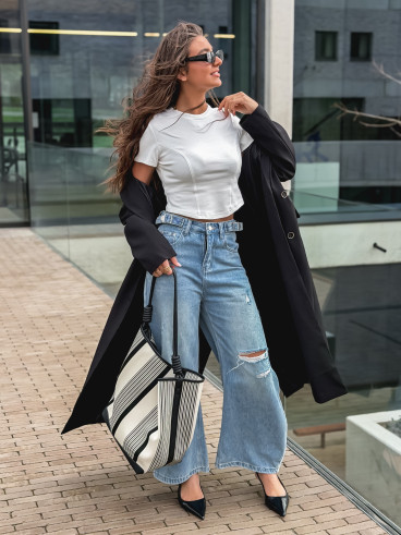 Long blazer oversize Mélodie - Noir