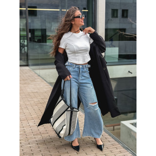 Long blazer oversize Mélodie - Noir